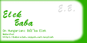 elek baba business card